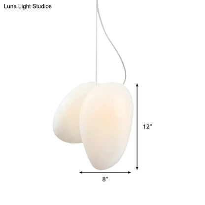 Lámpara colgante contemporánea de cristal blanco DecorBites™ para el techo del comedor