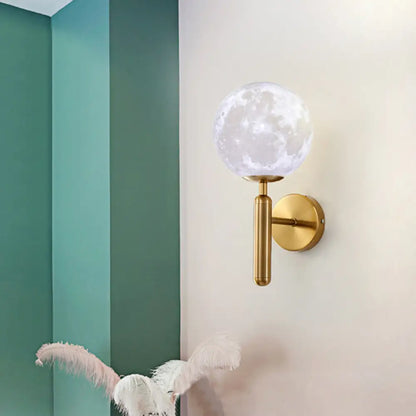 DecorBites™ Contemporary White Glass Wall Sconce Light with Gold Metal Pencil Arm