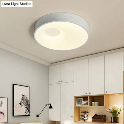 DecorBites™ DecorBites™ Contemporary White LED Bedroom Flushmount Ceiling Light with Acrylic Diffuser - 18"/23.5" Metal Fixture