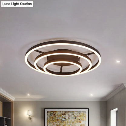 Lámpara de techo empotrada LED blanca contemporánea DecorBites™ - Lámpara de techo acrílica de 3/4 de aro, estilo café