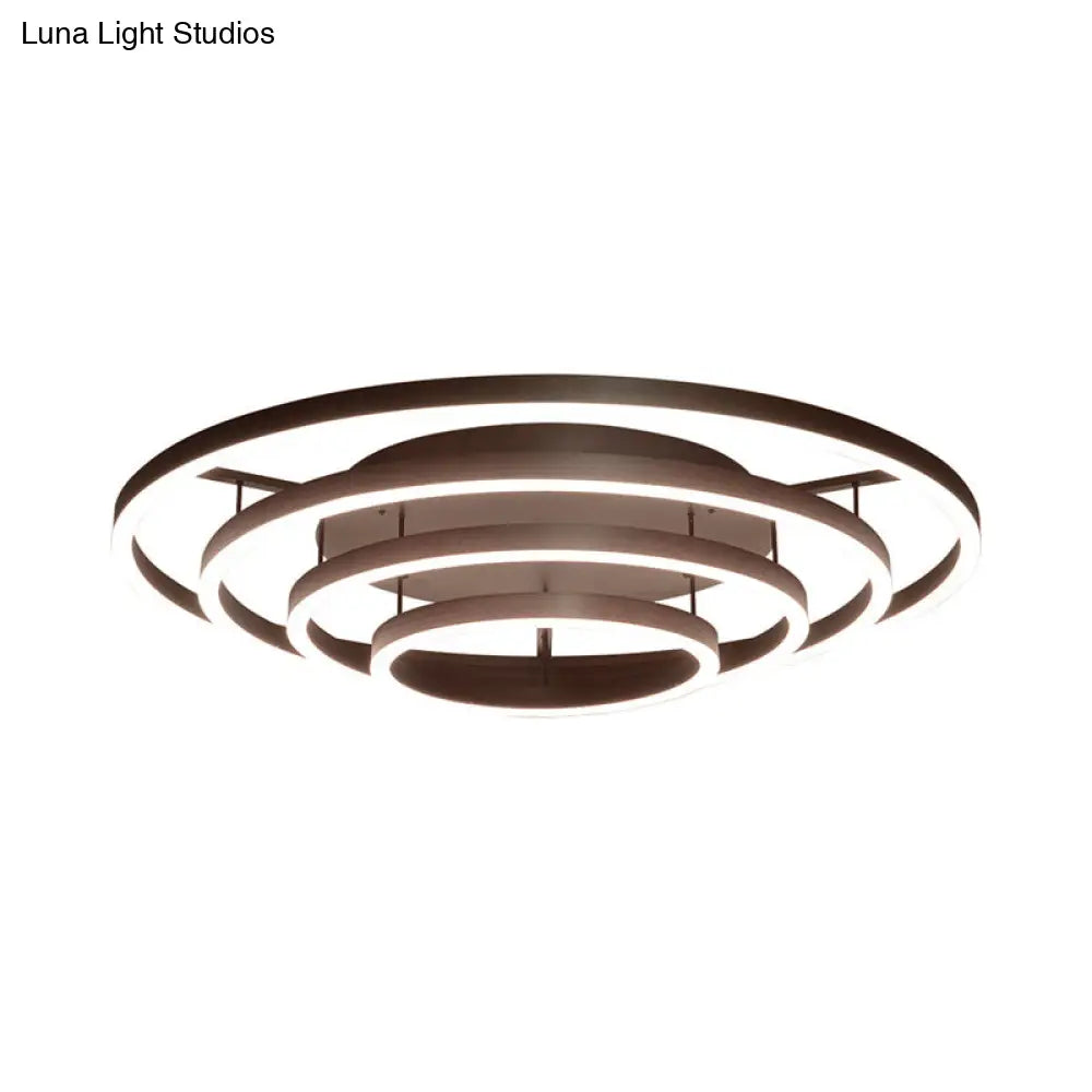 Lámpara de techo empotrada LED blanca contemporánea DecorBites™ - Lámpara de techo acrílica de 3/4 de aro, estilo café