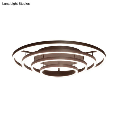 Lámpara de techo empotrada LED blanca contemporánea DecorBites™ - Lámpara de techo acrílica de 3/4 de aro, estilo café