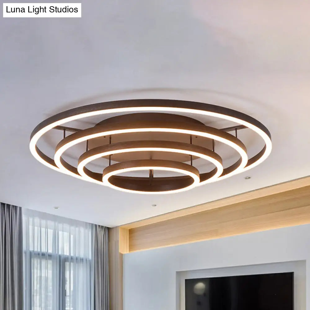 Lámpara de techo empotrada LED blanca contemporánea DecorBites™ - Lámpara de techo acrílica de 3/4 de aro, estilo café