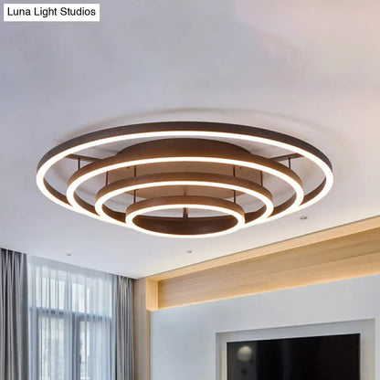 Lámpara de techo empotrada LED blanca contemporánea DecorBites™ - Lámpara de techo acrílica de 3/4 de aro, estilo café