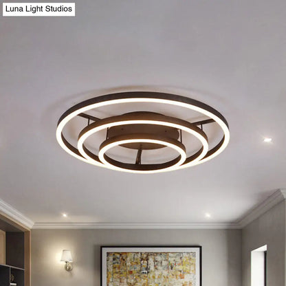 Lámpara de techo empotrada LED blanca contemporánea DecorBites™ - Lámpara de techo acrílica de 3/4 de aro, estilo café