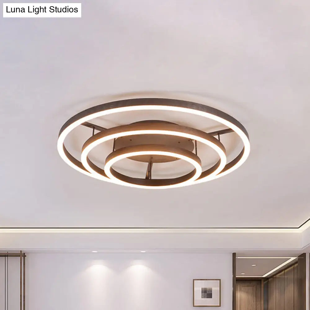 Lámpara de techo empotrada LED blanca contemporánea DecorBites™ - Lámpara de techo acrílica de 3/4 de aro, estilo café