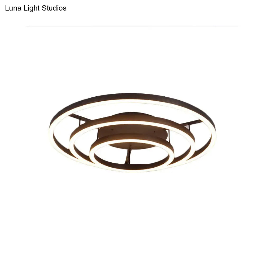 Lámpara de techo empotrada LED blanca contemporánea DecorBites™ - Lámpara de techo acrílica de 3/4 de aro, estilo café