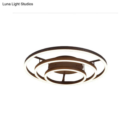 Lámpara de techo empotrada LED blanca contemporánea DecorBites™ - Lámpara de techo acrílica de 3/4 de aro, estilo café