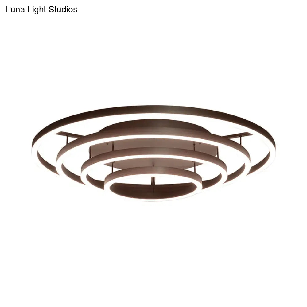 Lámpara de techo empotrada LED blanca contemporánea DecorBites™ - Lámpara de techo acrílica de 3/4 de aro, estilo café