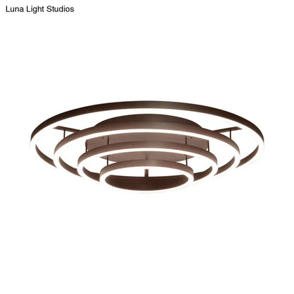 Lámpara de techo empotrada LED blanca contemporánea DecorBites™ - Lámpara de techo acrílica de 3/4 de aro, estilo café