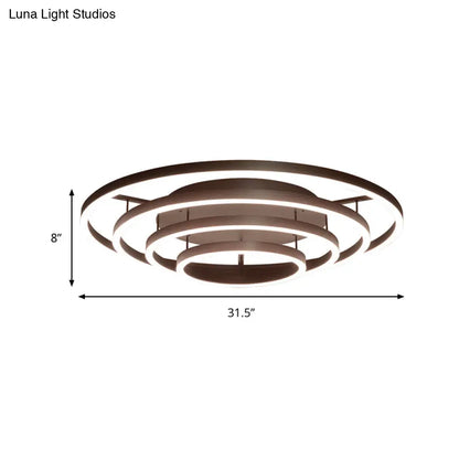 Lámpara de techo empotrada LED blanca contemporánea DecorBites™ - Lámpara de techo acrílica de 3/4 de aro, estilo café