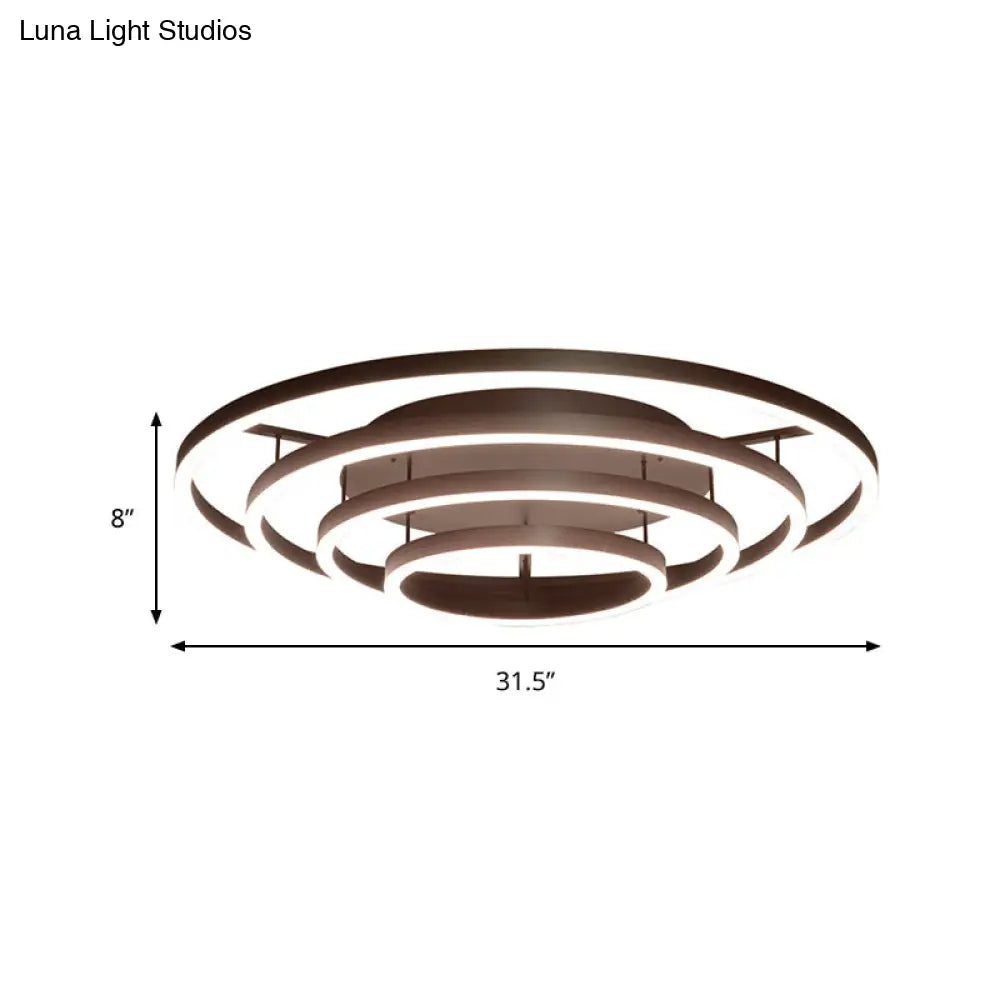 Lámpara de techo empotrada LED blanca contemporánea DecorBites™ - Lámpara de techo acrílica de 3/4 de aro, estilo café