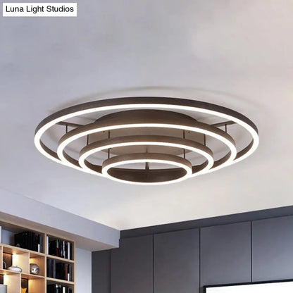 Lámpara de techo empotrada LED blanca contemporánea DecorBites™ - Lámpara de techo acrílica de 3/4 de aro, estilo café