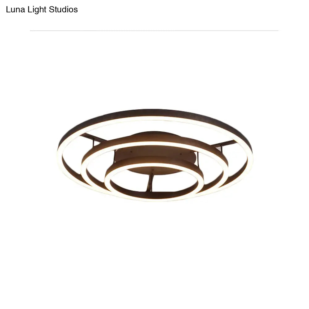 Lámpara de techo empotrada LED blanca contemporánea DecorBites™ - Lámpara de techo acrílica de 3/4 de aro, estilo café