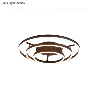 Lámpara de techo empotrada LED blanca contemporánea DecorBites™ - Lámpara de techo acrílica de 3/4 de aro, estilo café