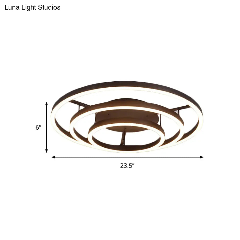 Lámpara de techo empotrada LED blanca contemporánea DecorBites™ - Lámpara de techo acrílica de 3/4 de aro, estilo café