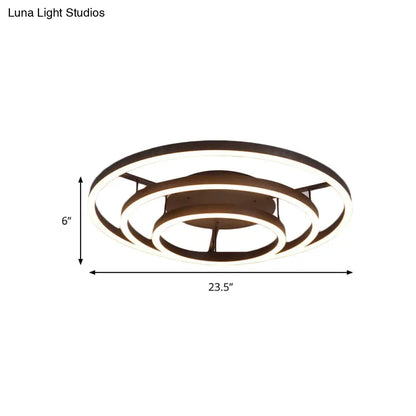 Lámpara de techo empotrada LED blanca contemporánea DecorBites™ - Lámpara de techo acrílica de 3/4 de aro, estilo café