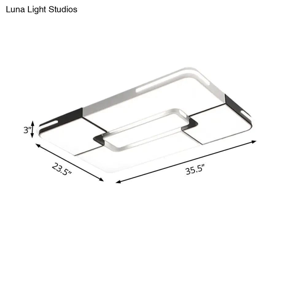 Lámpara de techo empotrada LED blanca contemporánea DecorBites™ - 49,5 cm/90 cm de ancho, lámpara acrílica para dormitorio - Luz cálida/blanca