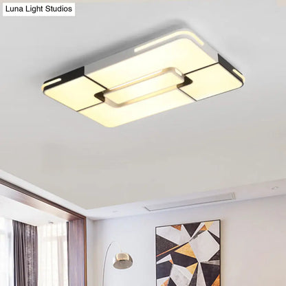 Lámpara de techo empotrada LED blanca contemporánea DecorBites™ - 49,5 cm/90 cm de ancho, lámpara acrílica para dormitorio - Luz cálida/blanca