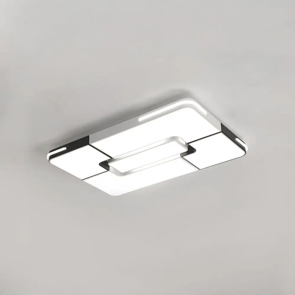 Lámpara de techo empotrada LED blanca contemporánea DecorBites™ - 49,5 cm/90 cm de ancho, lámpara acrílica para dormitorio - Luz cálida/blanca