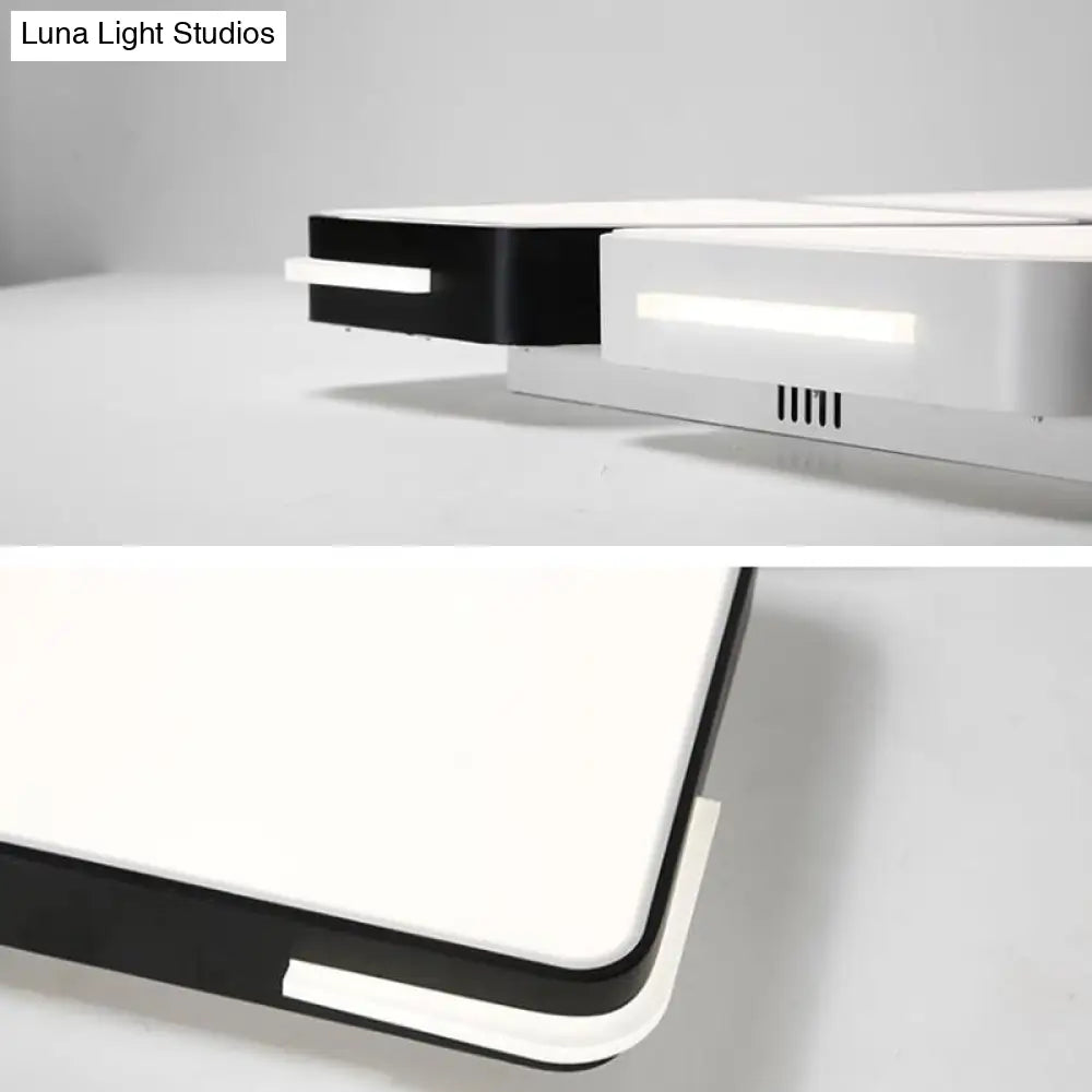 Lámpara de techo empotrada LED blanca contemporánea DecorBites™ - 49,5 cm/90 cm de ancho, lámpara acrílica para dormitorio - Luz cálida/blanca