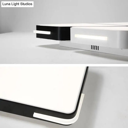 Lámpara de techo empotrada LED blanca contemporánea DecorBites™ - 49,5 cm/90 cm de ancho, lámpara acrílica para dormitorio - Luz cálida/blanca