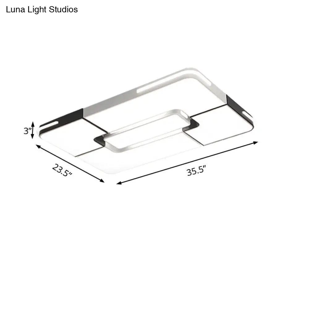 Lámpara de techo empotrada LED blanca contemporánea DecorBites™ - 49,5 cm/90 cm de ancho, lámpara acrílica para dormitorio - Luz cálida/blanca