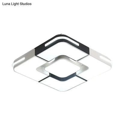 Lámpara de techo empotrada LED blanca contemporánea DecorBites™ - 49,5 cm/90 cm de ancho, lámpara acrílica para dormitorio - Luz cálida/blanca