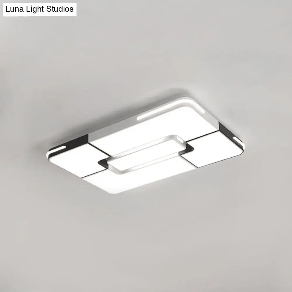 Lámpara de techo empotrada LED blanca contemporánea DecorBites™ - 49,5 cm/90 cm de ancho, lámpara acrílica para dormitorio - Luz cálida/blanca