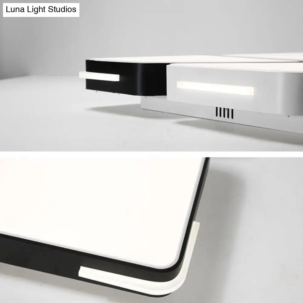 Lámpara de techo empotrada LED blanca contemporánea DecorBites™ - 49,5 cm/90 cm de ancho, lámpara acrílica para dormitorio - Luz cálida/blanca