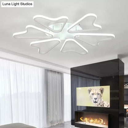 DecorBites™ DecorBites™ Contemporary White LED Flush Mount Ceiling Light with Acrylic Horn Design for Living Room