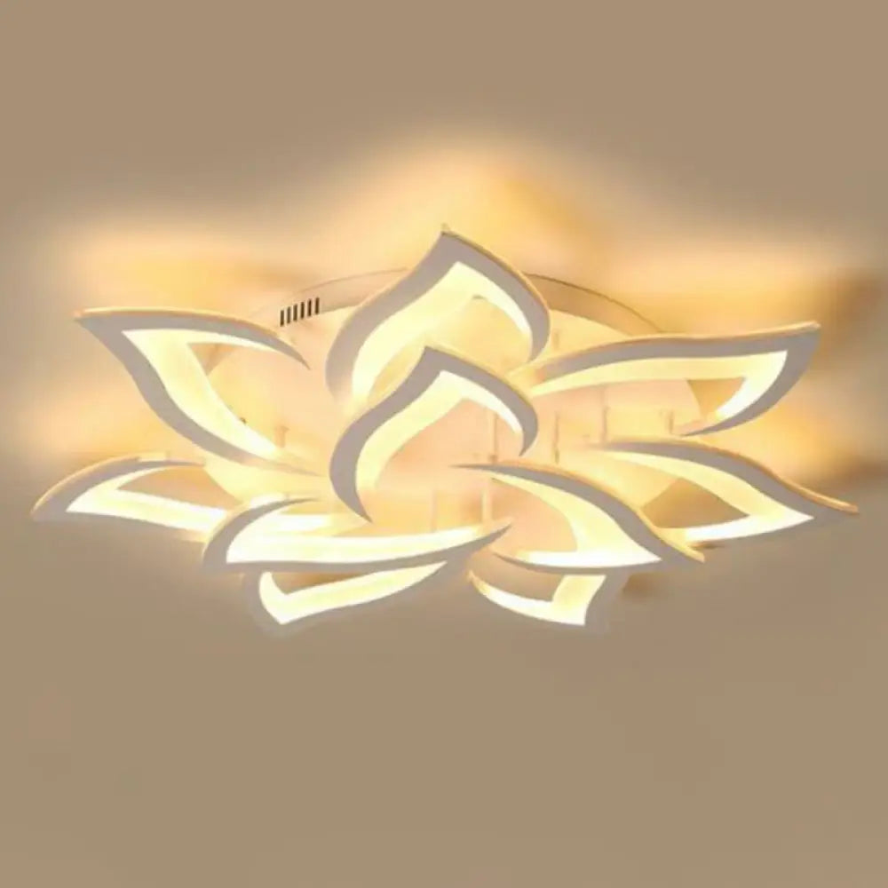 DecorBites™ DecorBites™ Contemporary White LED Flush Mount Light for Living Room - Blossom Acrylic Semi Flush Ceiling Light