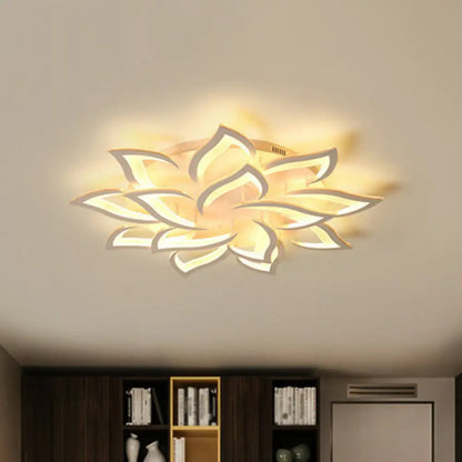 DecorBites™ DecorBites™ Contemporary White LED Flush Mount Light for Living Room - Blossom Acrylic Semi Flush Ceiling Light