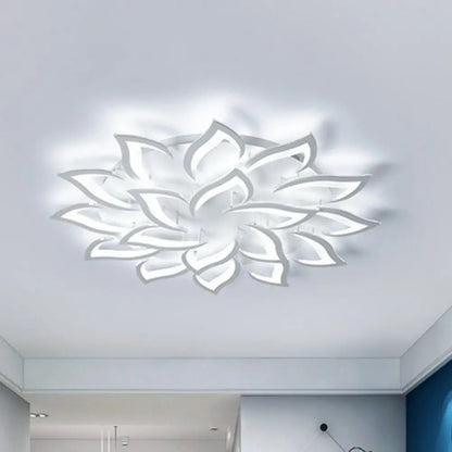 DecorBites™ DecorBites™ Contemporary White LED Flush Mount Light for Living Room - Blossom Acrylic Semi Flush Ceiling Light