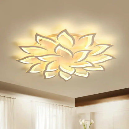 DecorBites™ DecorBites™ Contemporary White LED Flush Mount Light for Living Room - Blossom Acrylic Semi Flush Ceiling Light