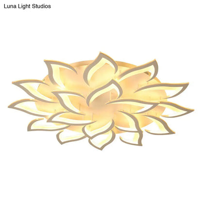 DecorBites™ DecorBites™ Contemporary White LED Flush Mount Light for Living Room - Blossom Acrylic Semi Flush Ceiling Light