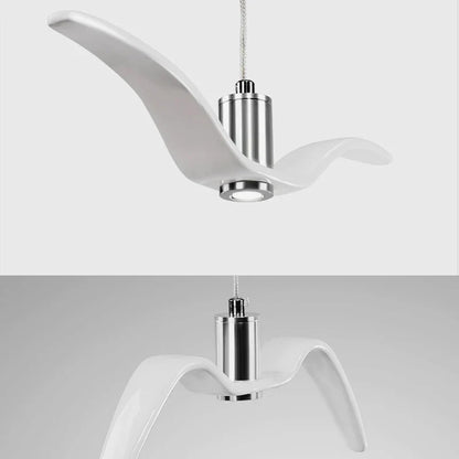Contemporary White Seagull Resin Pendant Light