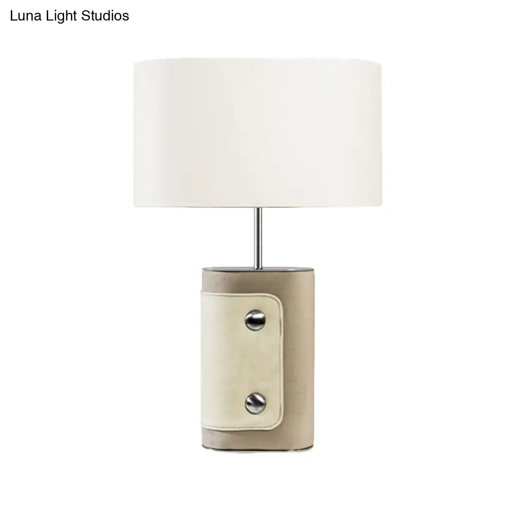 Contemporary White Shaded Table Light - Small Desk Lamp for Bedroom