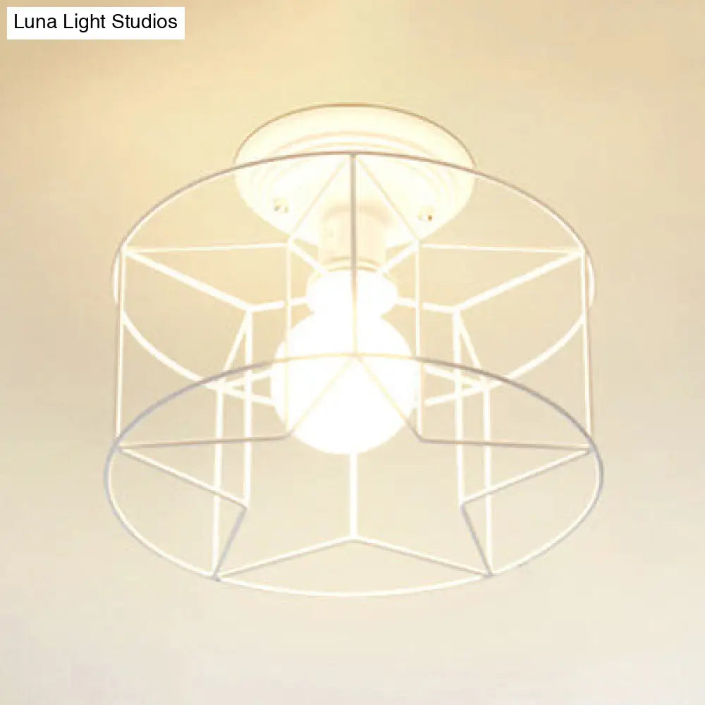 DecorBites™ DecorBites™ Contemporary White Wire Frame Ceiling Mount Light - Perfect for Living Rooms