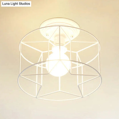 DecorBites™ DecorBites™ Contemporary White Wire Frame Ceiling Mount Light - Perfect for Living Rooms