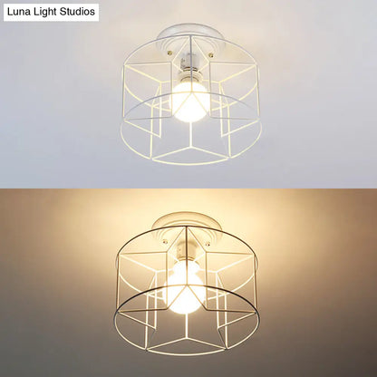 DecorBites™ DecorBites™ Contemporary White Wire Frame Ceiling Mount Light - Perfect for Living Rooms
