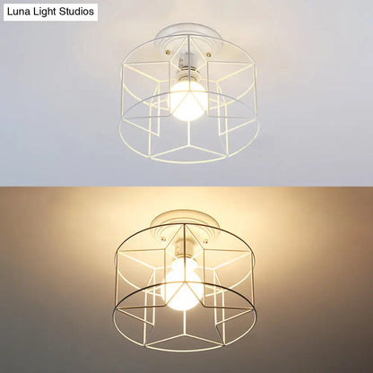DecorBites™ DecorBites™ Contemporary White Wire Frame Ceiling Mount Light - Perfect for Living Rooms