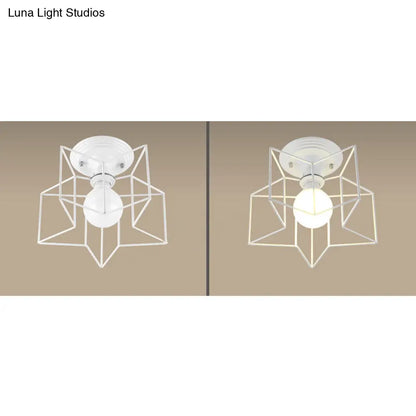 DecorBites™ DecorBites™ Contemporary White Wire Frame Ceiling Mount Light - Perfect for Living Rooms