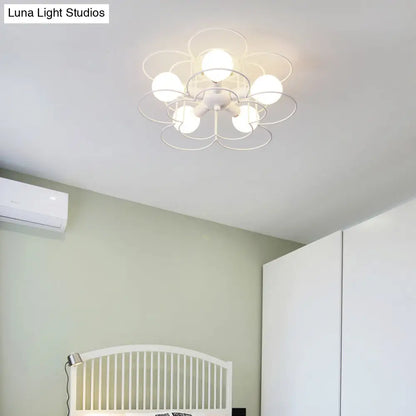 DecorBites™ DecorBites™ Contemporary White Wire Frame Ceiling Mount Light - Perfect for Living Rooms