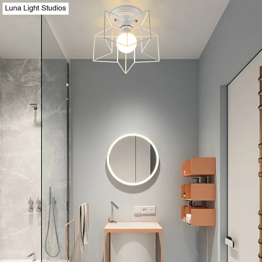 DecorBites™ DecorBites™ Contemporary White Wire Frame Ceiling Mount Light - Perfect for Living Rooms