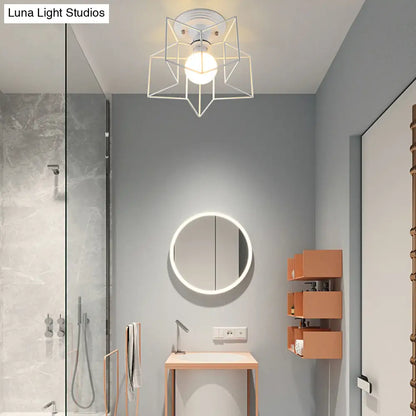 DecorBites™ DecorBites™ Contemporary White Wire Frame Ceiling Mount Light - Perfect for Living Rooms