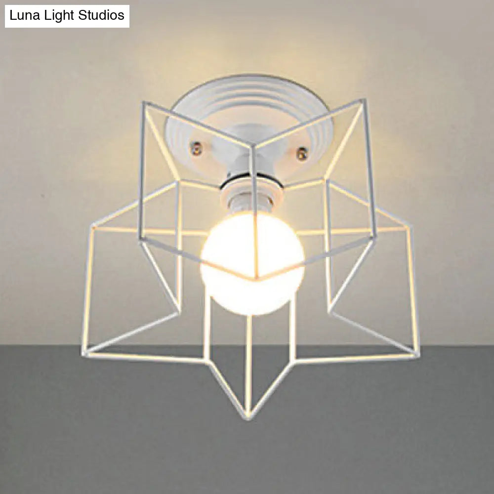 DecorBites™ DecorBites™ Contemporary White Wire Frame Ceiling Mount Light - Perfect for Living Rooms