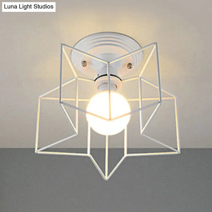 DecorBites™ DecorBites™ Contemporary White Wire Frame Ceiling Mount Light - Perfect for Living Rooms