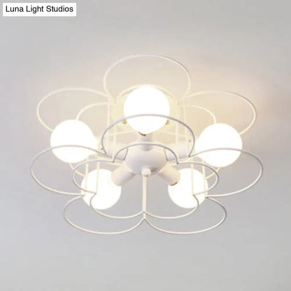 DecorBites™ DecorBites™ Contemporary White Wire Frame Ceiling Mount Light - Perfect for Living Rooms