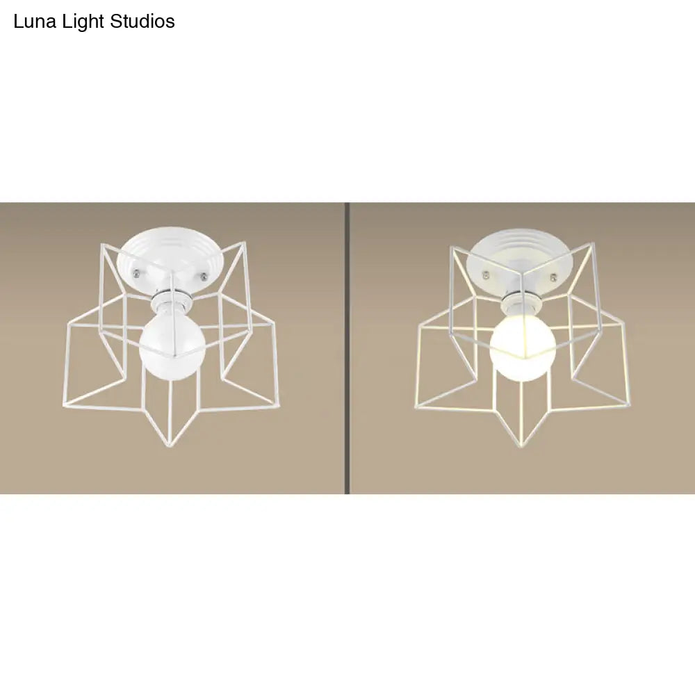 DecorBites™ DecorBites™ Contemporary White Wire Frame Ceiling Mount Light - Perfect for Living Rooms